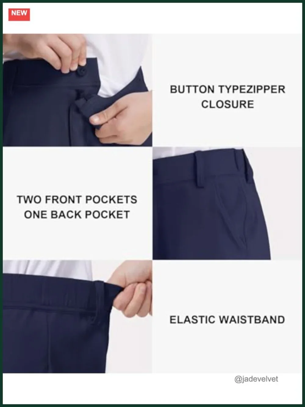 Boys Golf Pants Stretch Quick Dry School Uniform Dress Pants Performance Chino